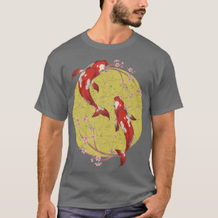 Cherry Blossom Japanese Koi Fish Pond Sakura Koi C T-Shirt