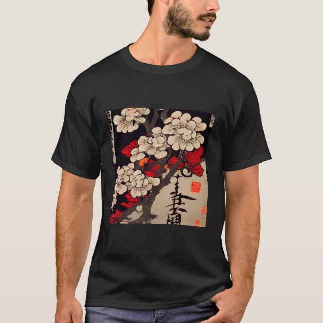 Cherry Blossom Japanese Print T-Shirt (Front)