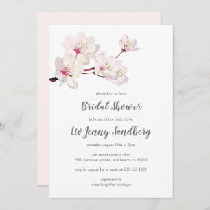 Cherry Blossom Japanese Sakura Bridal Shower Invitation
