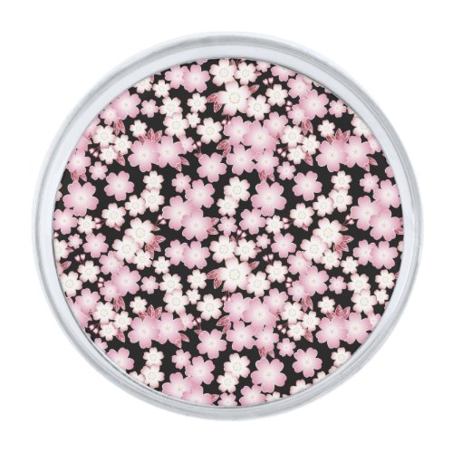 Cherry Blossom _Japanese Sakura_ Silver Finish Lapel Pin