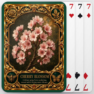 Cherry Blossom, Jeweled Heirloom Art Poker Cards