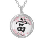 Cherry Blossom Kanji Luck Necklace at Zazzle