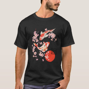 Cherry Blossom Koi Carp Fish Japanese Sakura Graph T-Shirt