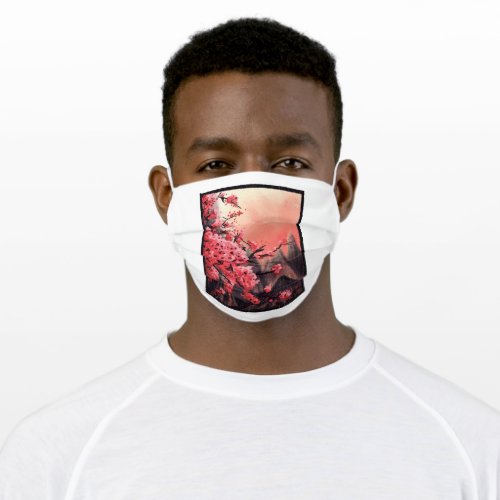 Cherry blossom landscape adult cloth face mask