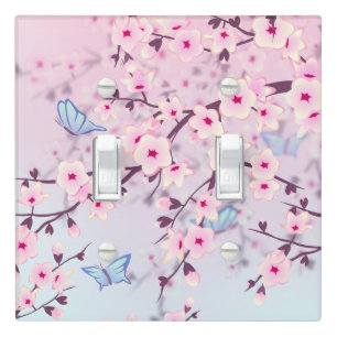 Cherry Blossom Landscape Light Switch Cover