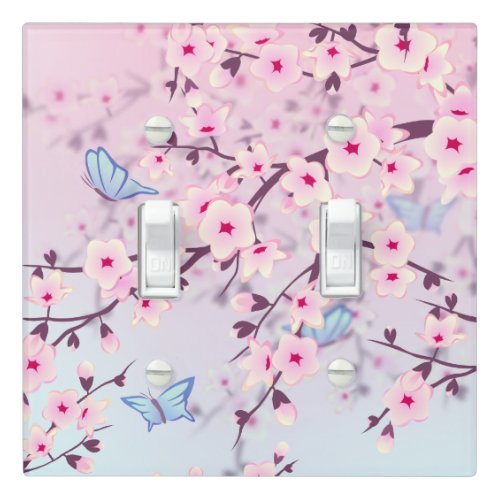 Cherry Blossom Landscape Light Switch Cover