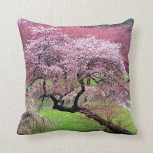 Cherry Blossom Lane Throw Pillow
