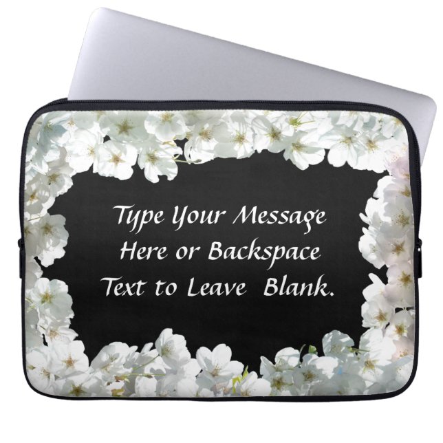 Cherry Blossom Laptop Sleeve Personalized Sleeve (Front)
