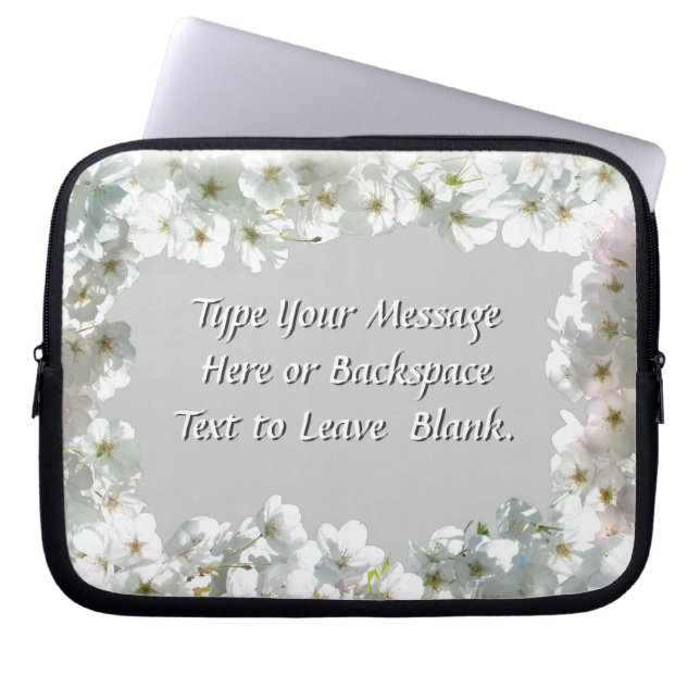 Cherry Blossom Laptop Sleeve Personalized Sleeve (Front)