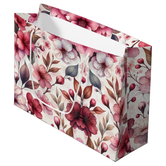 Cherry Blossom Large Gift Bag (Front Angled)