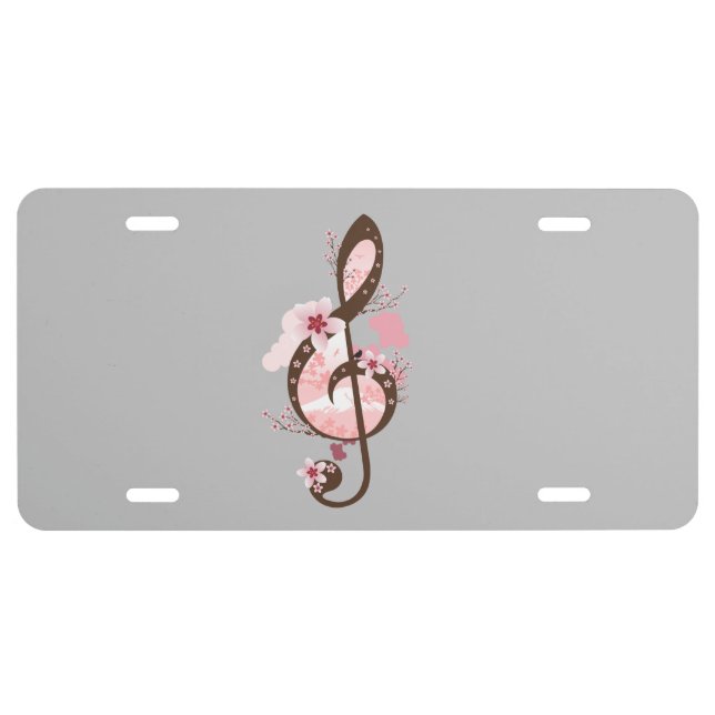 Cherry Blossom License Plate (Front)