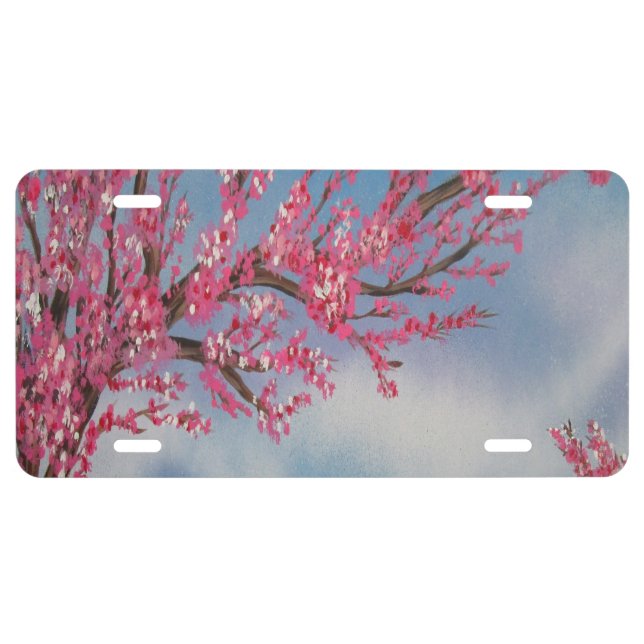 Cherry Blossom License Plate (Front)