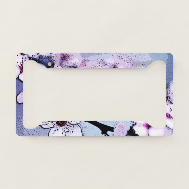 Cherry blossom license plate frame (Front)