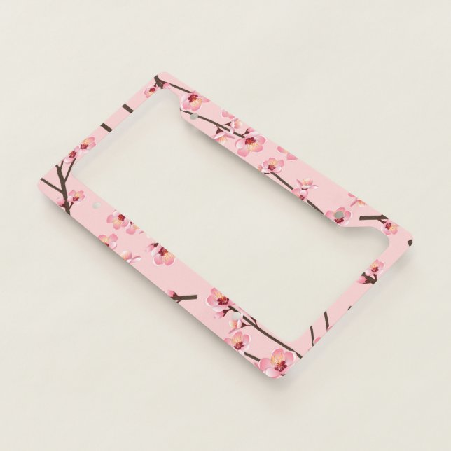 Cherry Blossom License Plate Frame (3/4)