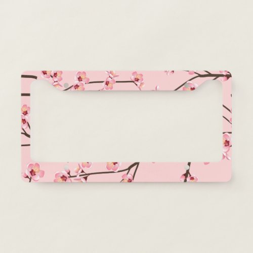 Cherry Blossom License Plate Frame