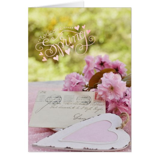 Cherry Blossom Loveletter Spring Text Cards (Front)