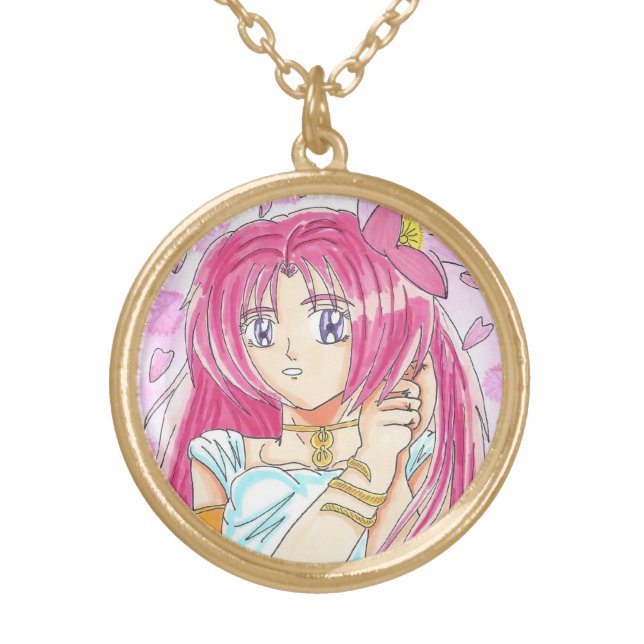 Cherry Blossom Mio Gold Plated Necklace (Front)