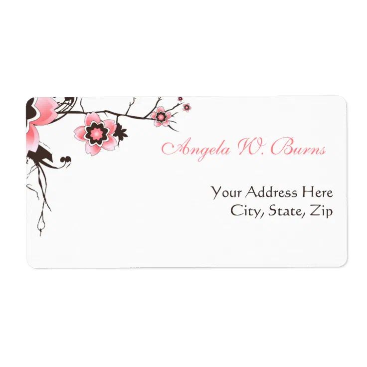 Cherry Blossom Modern Custom Address Labels Zazzle