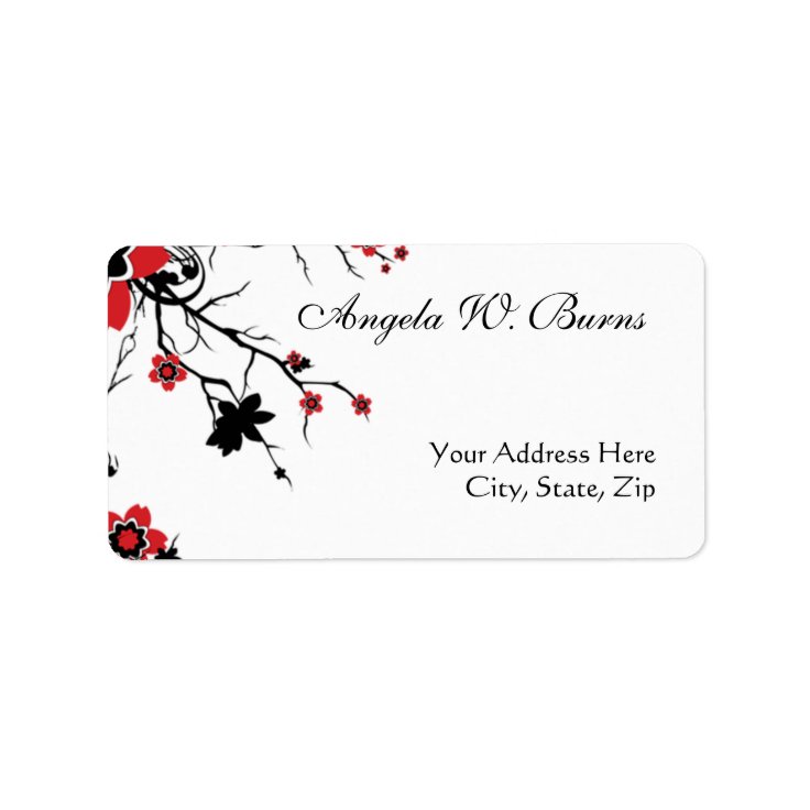 Cherry Blossom Modern Custom Address Labels Zazzle