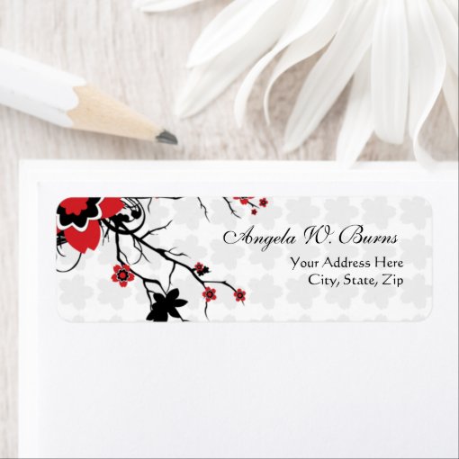 Cherry Blossom Modern Custom Address Labels Zazzle