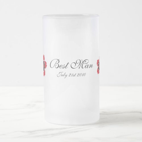 Cherry Blossom Modern Custom Best Man Frosted Glass Beer Mug