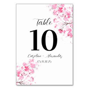 Cherry blossom Modern Oriental Sakura Wedding Tab Table Number