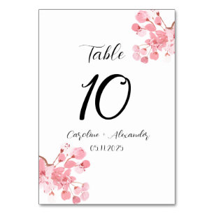 Cherry blossom Modern Oriental Sakura Wedding Tabl Table Number