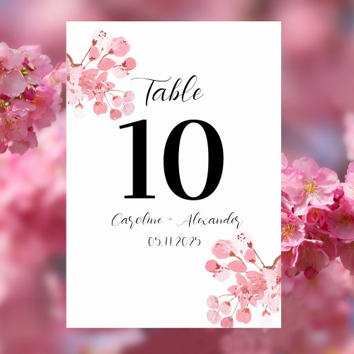 Cherry blossom Modern Oriental Sakura Wedding Tabl Table Number