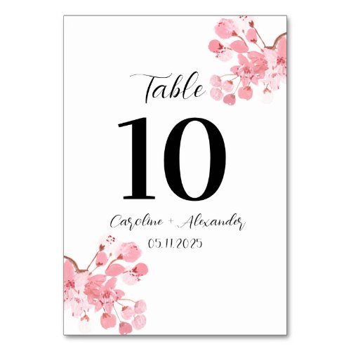 Cherry blossom Modern Oriental Sakura Wedding Table Number