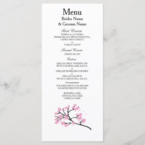 Cherry Blossom Modern Simple Elegant WeddingIdeas Menu