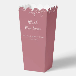 Cherry Blossom Monogram Crest With Our Love Pink  Favor Boxes