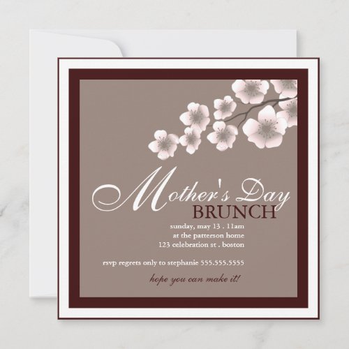 Cherry Blossom Mothers Day Brunch Invitation