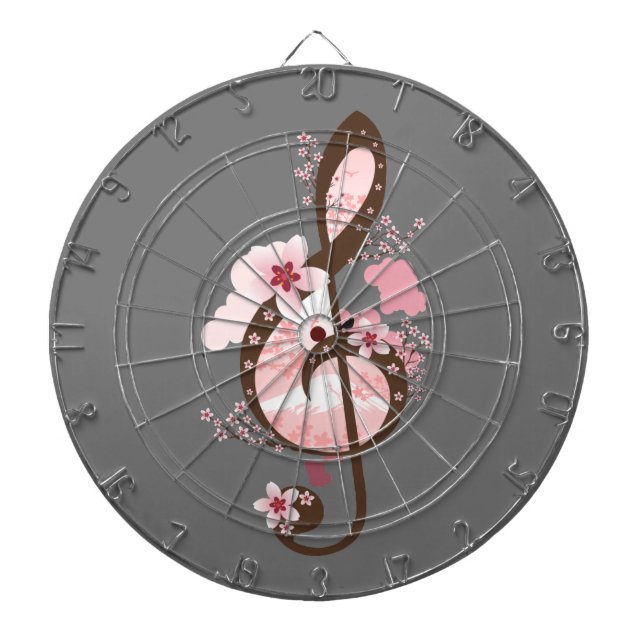 Cherry Blossom Music Dart Board (Front)
