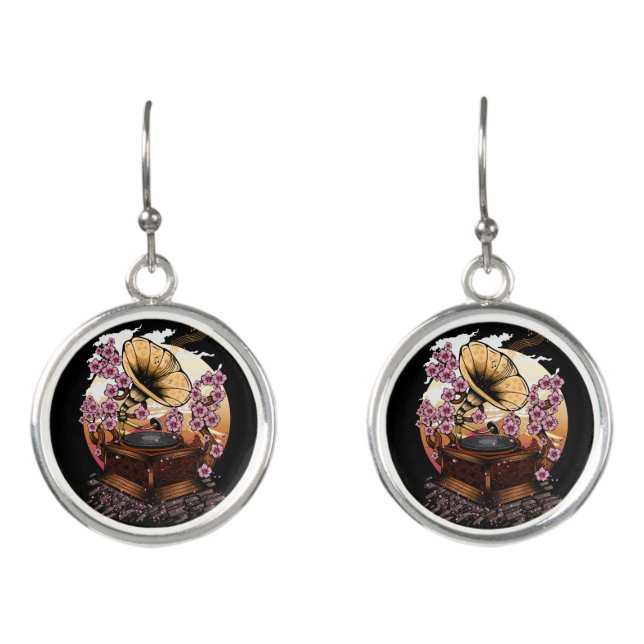 Cherry Blossom Musical Earrings (Front)