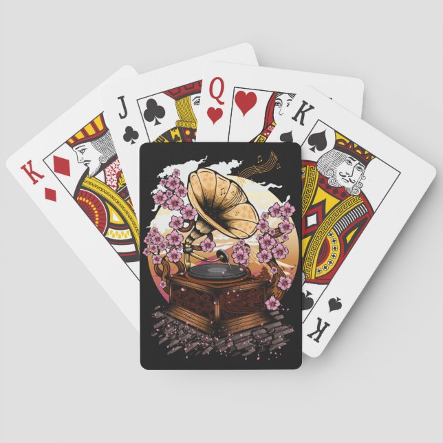 Cherry Blossom Musical Poker Cards (Back)