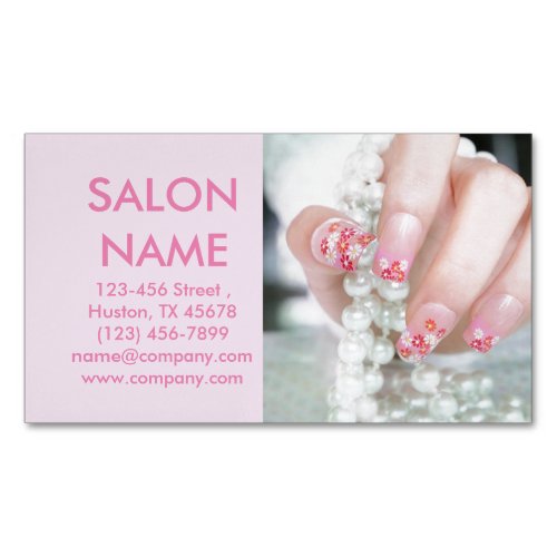 cherry blossom nails fashion beauty SPA nail salon Business Card Magnet