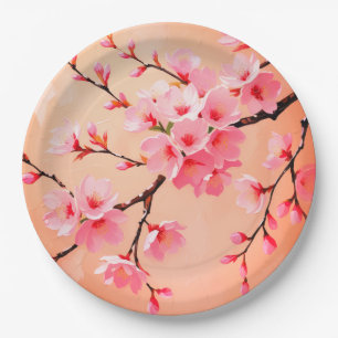 Cherry Blossom Napkin – Elegant Sakura Floral Tabl Paper Plates