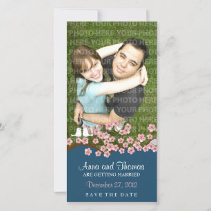 Cherry Blossom (Navy) Save the Date Photo