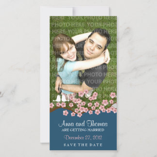Cherry Blossom (Navy) Save the Date Photo