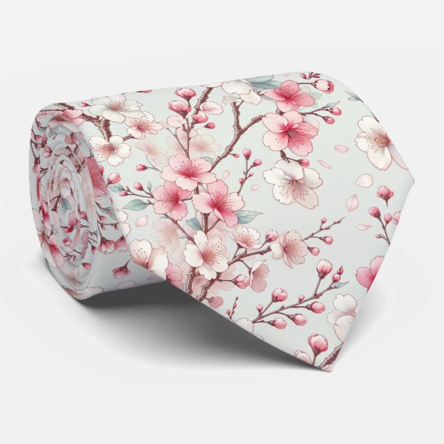 Cherry Blossom Neck Tie (Rolled)