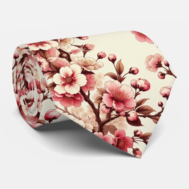 Cherry Blossom Neck Tie (Rolled)