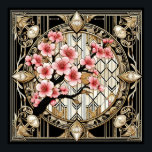 Cherry Blossom on Art Deco Background Poster<br><div class="desc">Cherry Blossom on Art Deco Background Poster.</div>