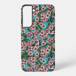 Cherry blossom on blue samsung galaxy s22+ case