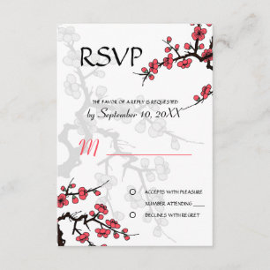Cherry Blossom Oriental RSVP invitation