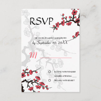 Cherry Blossom Oriental RSVP invitation