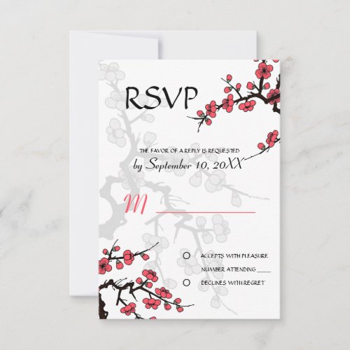 Cherry Blossom Oriental  RSVP invitation