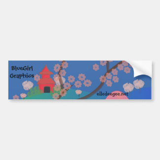 Cherry Blossom Pagoda Bumper Sticker