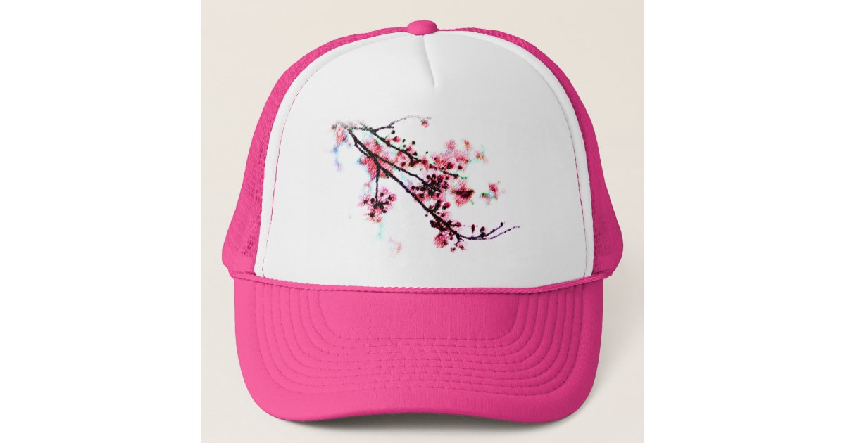 Cherry Blossom - Transparent-Background Trucker Hat - designenrich