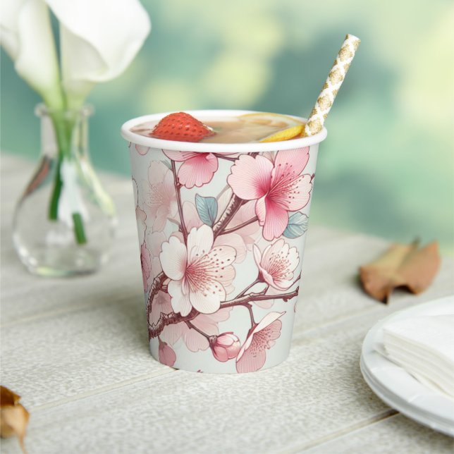 Cherry Blossom Paper Cups (Insitu)