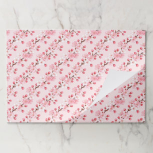 Cherry Blossom Paper Placemats, Pink Sakura Party Pad